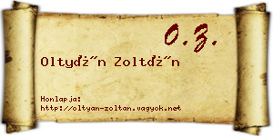 Oltyán Zoltán névjegykártya